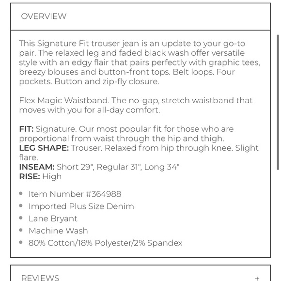 ✨lane bryant signature fit high-rise trouser jean✨ - Picture 8 of 8